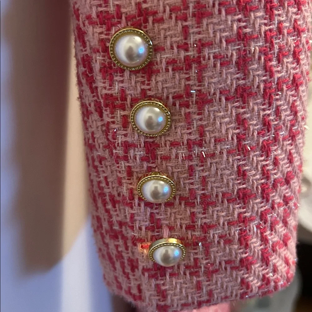NWT Nanette Lepore Women's SZ 4 Almond Blossom Plaid Tweed LS Sheath Dress $168